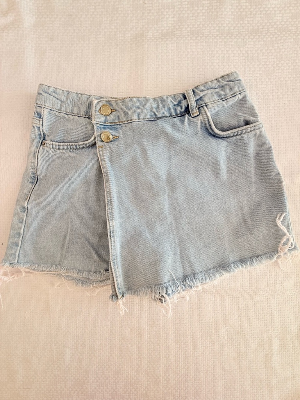 ZARA Front Wrap Denim Skort